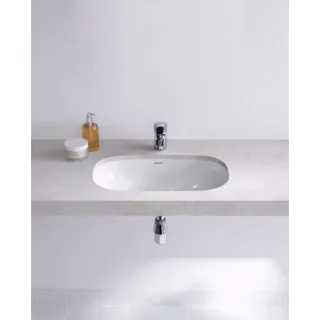 Duravit D-Code Einbauwaschtisch 0338560000 für Einbau von unten, Weiß Hochglanz