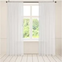 Asphald Gardine auf Maß Weiß Voile Gardine Kräuselband Universalband (1 St), Kräuselband, transparent