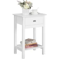 Yaheetech Nachttisch (1-St), Beistelltisch mit 1 Schublade & 1 Offener Ablage, 40 × 30 × 61 cm