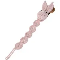 Zayno Schnullerbefestigung Handgemachte Schnullerkette "Hasi" in Rosa, (Packung, 1-tlg., Ermuntert, den Schnuller eigenständig zu greifen), Beeindruckt mit einem zeitlosen Design