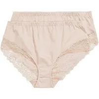 Ulla Popken Slip Midislips 2er-Pack seitlicher Spitzeneinsatz