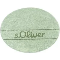 s.Oliver Badematte Allie, Badvorleger, Badezimmer Teppich, Duschvorleger, Höhe 10 mm, rutschhemmend beschichtet, schnell trocknend, strapazierfähig, Polyester, rund, Badteppich, weiche Haptik, unifarben mit s.Oliver Schriftzug