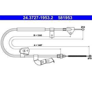 ATE Handbremsseil hinten links Toyota Aygo