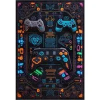 Bamyum Teppich Gameking Chenille Druck Teppich, Gaming Videospiel Waschbarer Teppich, Einzelstück