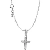 Pandora Kreuzkette 68622, für Damen und Jugendliche Glitzerndes Kreuz Set Bundle