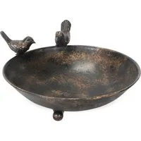 matches21 HOME & HOBBY Gartenfigur Vogeltränke Vögelchen Braun, (1 St)