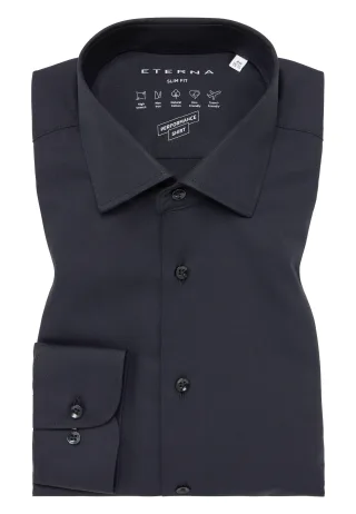 ETERNA - Performance Shirt Twill-Stretch Langarm schwarz - Gr. - 40