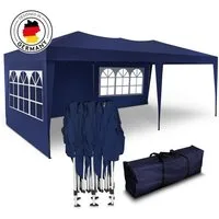 Kronenburg Partyzelt 3x6m wasserdicht - Gartenpavillon, Faltpavillon stabil, UV-Schutz 50+, mit 3 Seitenteilen