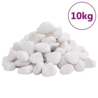 VidaXL Polierte Kiesel Weiß 2-5 cm 10 kg
