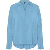 Vero Moda Blusenshirt Legere Hemdbluse Oversized Seidig VMQUEENY VMQUEENY LS OVERSIZE SHIRT WVN GA NOOS