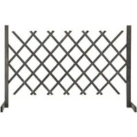 vidaXL Gartenzaun Garten-Rankzaun Grau 120x90 cm Massivholz Tanne, (1-St)