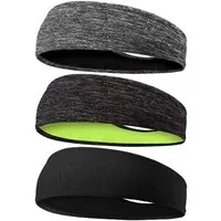 Mutig Stirnband Sport Stirnband 3 Stück, Damen & Herren Stirnband (Schweißband, Stirnband Anti Rutsch, Atmungsaktiv und elastisch, 3-St., Highly Stretchy Haarband für Jogging, Laufen, Wandern, Fitness) Yoga, Fahrrad- und Motorrad Fahren