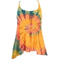 Guru-Shop T-Shirt Sommerliches Boho Batik Top, Unikat lockeres.. Festival, Ethno Style, Hippie, alternative Bekleidung