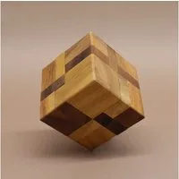 ROMBOL Denkspiele Spiel 6 PIECES IN A CUBE - schönes Geduldsspiel, Knobelspiel, Holzpuzzle
