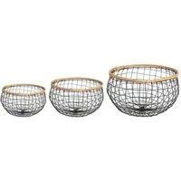 IDIMEX Aufbewahrungskorb LOU (Set), Metallkorb 3er Set aufbewahrungskorb schwarz rattan