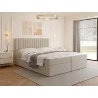 MIRJAN24 Boxspringbett Tirulo (mit zwei Bettkästen für die Bettwäsche), 140/160/180x200 cm, Polsterkopfteil
