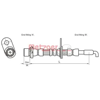 Metzger Bremsschlauch vorne rechts Toyota Avensis T25 Corolla E12