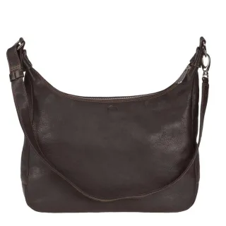 Umhängetasche verstellbarer Schultergurt Leder mocca 37x36cm | Sonnenleder Valencia Damen. Hochwertige Lederqualität für eine strukturierte Tasche.