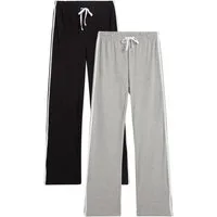 bonprix Jerseyhose (Packung, 2-tlg) Gummizugbund mit Bindeband, kontrastfarbiger Seitenstreifen