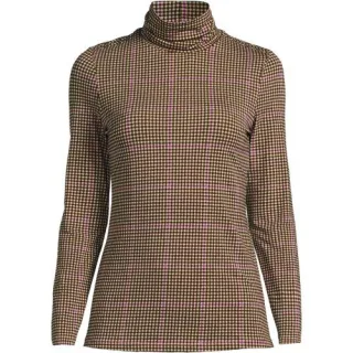 Rollkragenshirt aus Baumwoll/Modalmix, Damen,  Weiß, Baumwolle/Elasthan/Baumwolle Modal, by Lands' End