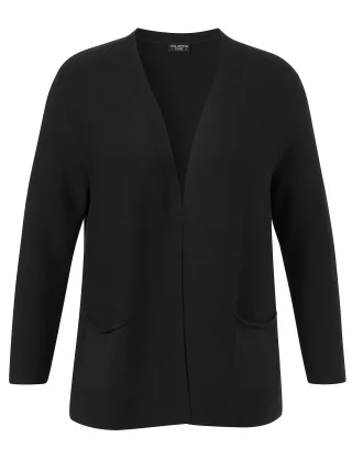 VIA APPIA DUE - Jacke offen 1/1 Arm Struktur Taschen schwarz - Gr. - 48