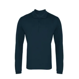 Premier - "Coolchecker" Poloshirt für Herren Langärmlig (Marineblau)