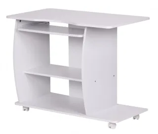 Computertisch - DOLLY - Dekor Weiss mit Rollen 90 cm