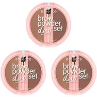 Essence Augenbrauen-Puder BROW POWDER DUO SET, 3-tlg., natürliche Definition der Augenbrauen, präzise Anwendung, verblendbar.
