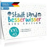 Goods+Gadgets Spiel Stadt Land Besserwisser – Quiz & Partyspiel für Erwachsene & Freunde, Stadt, Land, Besserwisser Block, Spiele-Klassiker Neuauflage
