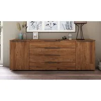borchardt Möbel Sideboard Tom, moderne Kommode mit Metallgriffen, 200cm breit, 2 Türen, 3 Schubfächer, Metallgriffe anthrazit