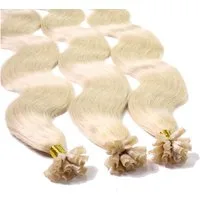 hair2heart Echthaar-Extension Bonding Extensions gewellt #10/0 Hell-Lichtblond 0.5g 40cm