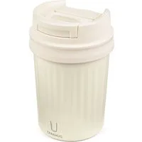 TROIKA Thermobecher CERAMUG, Kaffeebecher to Go aus Edelstahl mit Keramikbeschichtung, 6h heiß 12h kalt, auslaufsicherer Deckel mit Schiebeverschluss – 300ml