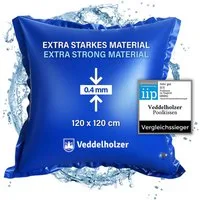 Veddelholzer aufblasbare Whirlpoolabdeckung XXL 120 x 120 cm Luftkissen Poolkissen Poolabdeckung Pool Zubehör, Pool Überdachung, Abdeckung im Winter und bei schlechtem Wetter