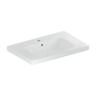 Geberit iCon light Waschtisch 501839001 75x48cm, Hahnloch mittig, mit Überlauf, mit Ablagefläche, weiß