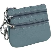 MIRROSI Schlüsseltasche UNISEX Echtleder – 1 Hauptfach, 1 Kartenfach, 2 Reißverschlussfächer, Schlüsseletui für Damen und Herren