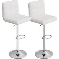 HawthyHome Barhocker Bistrohocker aus Kunstleder mit Rückenlehne und Fußstütze (2 St), Weiß