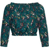 QueenKerosin Kurzarmbluse Cowgirl mit Allover-Print