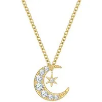 Rafaela Donata Silberkette Mond/Stern gelbgold, mit Zirkonia
