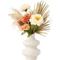 TUWENA Dekovase Keramik Vasen, Beige Moderne Dekorative Vase, Bohemian Dekorative Vase, Vase Matt für Trockene & Frische Blume, Vasen Deko für Heimdeko, Büro