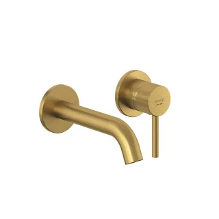 KLUDI BOZZ Waschtisch-2LOCH-WAND-Einhandmischer Ausladung 180 MM Brushed Gold 38244N076
