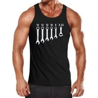 MoonWorks Tanktop Herren Tanktop Bieröffner Flaschenöffner Schraubenschlüssel Muskelshirt Achselshirt Moonworks® mit Print
