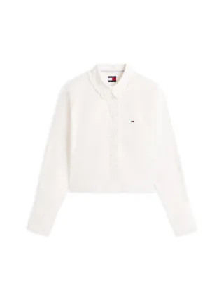 Tommy Jeans - Hemd mit Rüschen weiß - Gr. - XS