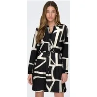 ONLY Druckkleid ONLCORY LIFE L/S V-NECK TUNIC WVN NOOS Sommerkleid mit Taillengürtel