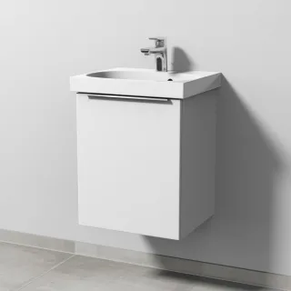 Sanipa 3way Waschtischunterbau zu Geberit Acanto Waschtisch mit 1 Tür, Weiß-Soft UM41343