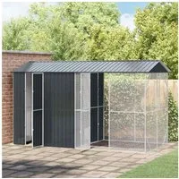 vidaXL Vogelkäfig, Vogelkäfig Anthrazit 430 x 208 x 247 cm Verzinkter Stahl