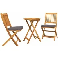 vidaXL Gartenlounge-Set Garten Bistro Set 3 pcs Braun Massivholz, (3-tlg)