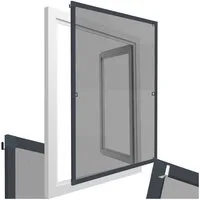tectake Insektenschutz-Fensterrahmen Fliegengitter mit Aluminiumrahmen ohne Bohren und Schrauben, (Mückenschutz, für Fenster in anthrazit), wetter- und UV-beständig, kürzbar, licht- und luftdurchlässig