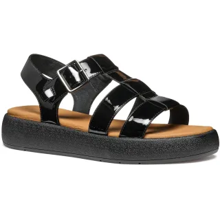 Geox D CAMALEI Synthetische Polyurethan Damen Schwarze Sandalen