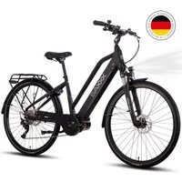 SAXXX E-Bike Trekkingrad 28 Zoll Pedelec mit 90 Nm Antrieb, 10 Gang SHIMANO Deore Schaltwerk, Kettenschaltung, Mittelmotor, 522 Wh, (mit abnehmbarem Akku mit Schloss vormontiert zu 95), Bis 100 km Reichweite, hydraulische Scheibenbremsen