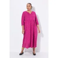 Ulla Popken Maxikleid Jersey-Maxikleid A-Linie Tunika-Ausschnitt 3/4-Arm